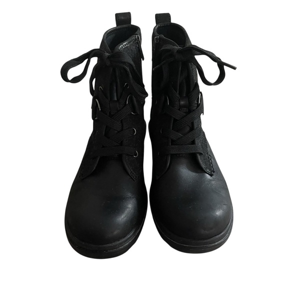 UGG Hapsburg Black Combat Boots with Matte Finish Women Size 8 - Picture 3 of 8